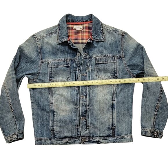 Carbon2Cobalt C2C Men's VTG Burnout Denim Trucker Jacket Size Large - Picture 9 of 14